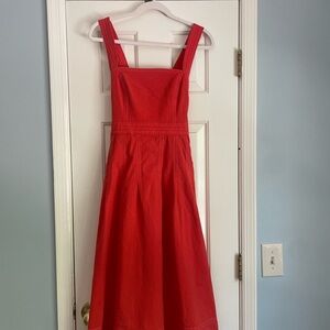 Anthropologie Maeve Coral Seersucker Dress